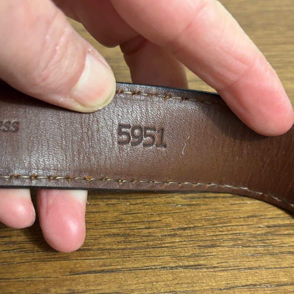 Johnston & Murphy Brown Leather Belt with Silver Buckle - Picture 5 of 5
